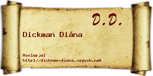 Dickman Diána névjegykártya